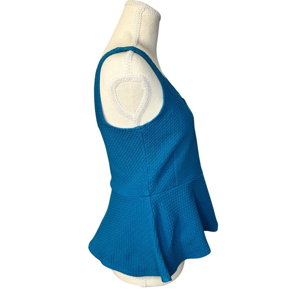 Ganni Peplum Top Women’s Small Blue Summer Dopamine Dressing Scandi Euro Coastal - Picture 4 of 13